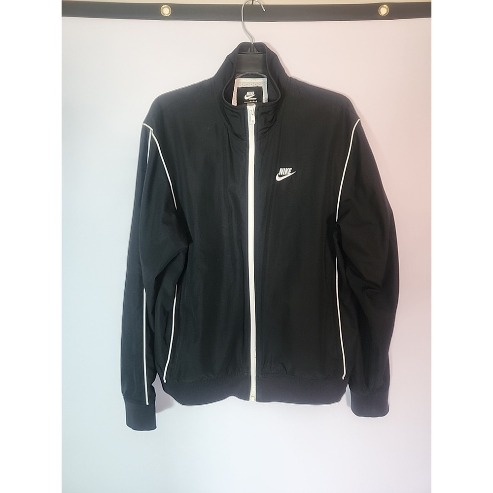 Nike Black & White Full Zip Track Jacket Mens Medium